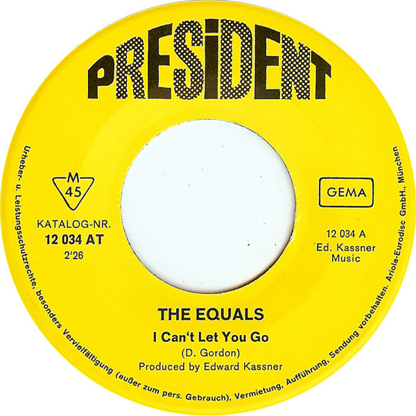 The Equals : I Can't Let You Go / Lonely (7", Single, Mono)