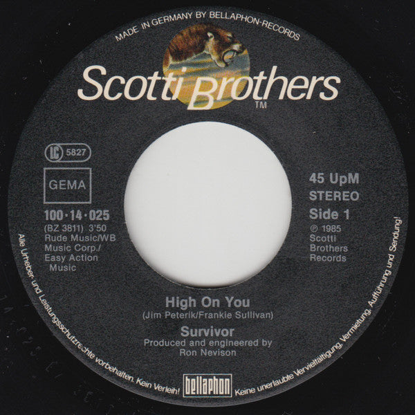 Survivor : High On You (7", Single)