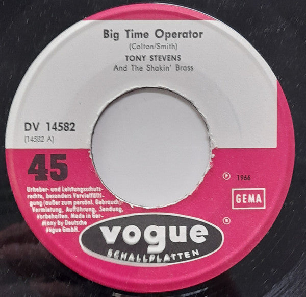 Tony Stevens* : Big Time Operator / Zoots Sermon (7", Single, dif)