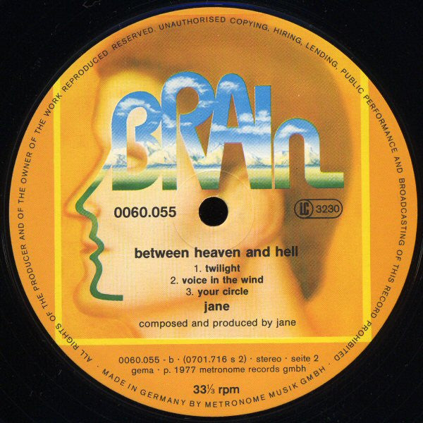 Jane : Between Heaven And Hell (LP, Album, Gat)
