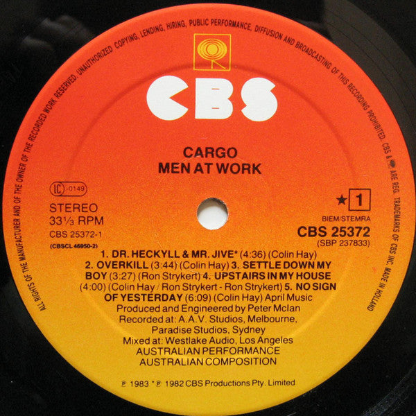 Men At Work : Cargo (LP, Album, Club)
