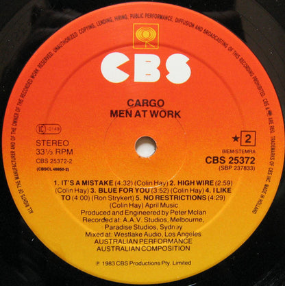 Men At Work : Cargo (LP, Album, Club)