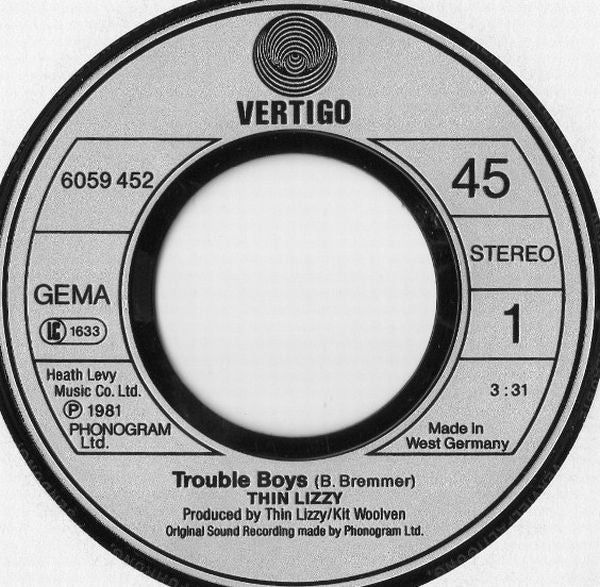 Thin Lizzy : Trouble Boys (7", Single)