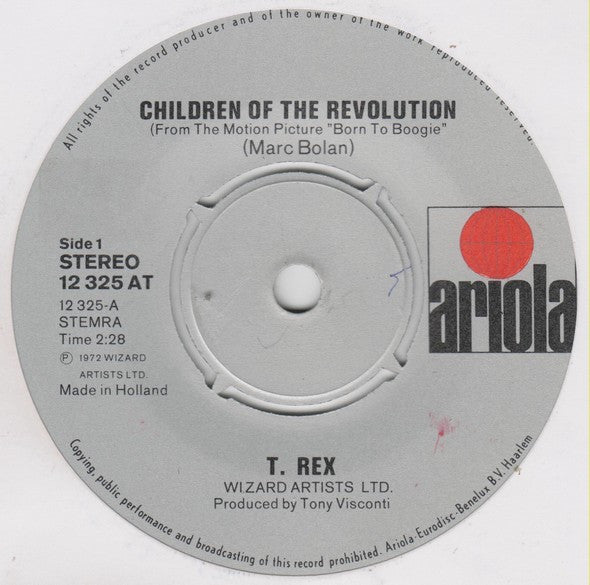 T. Rex : Children Of The Revolution (7")