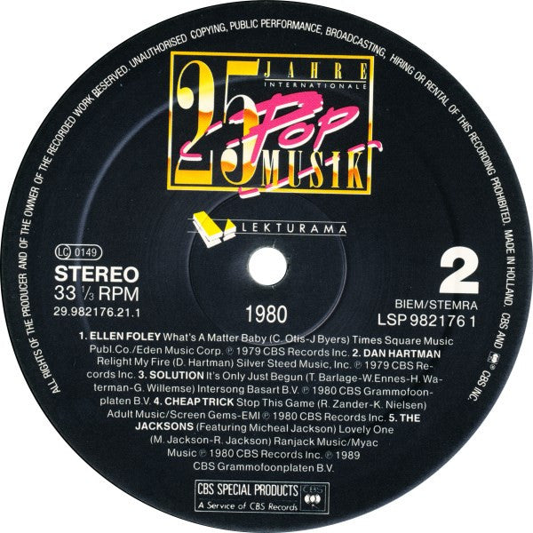 Various : 25 Jahre Internationale Popmusik 1980 (2xLP, Comp, Gat)