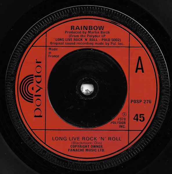 Rainbow : Long Live Rock 'N' Roll / Sensitive To Light (7", Single, RE)