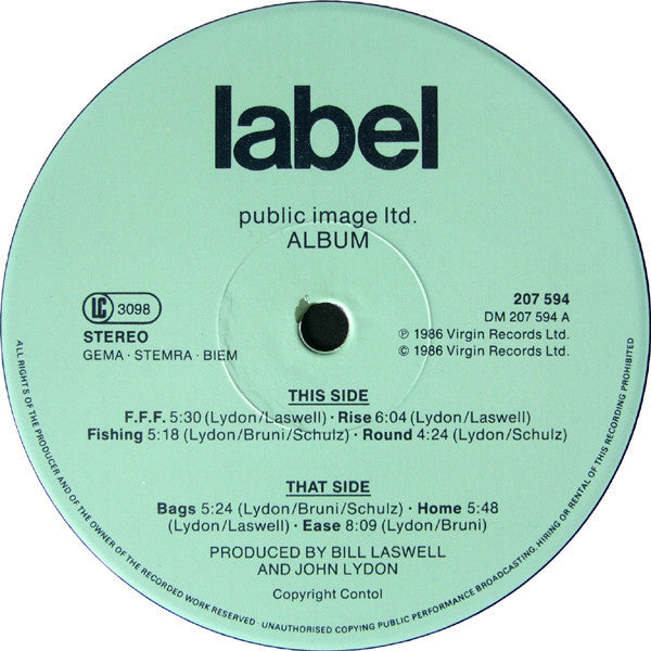 Public Image Ltd.* : Album (LP, Album, Lig)