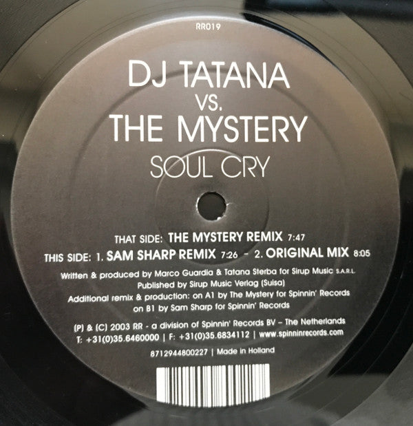 DJ Tatana Vs. The Mystery : Soul Cry (12")