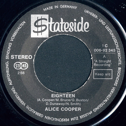 Alice Cooper : Eighteen / Body (7", Single)