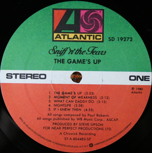 Sniff 'n' the Tears : The Game's Up (LP, Album, SP )