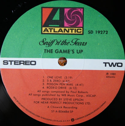 Sniff 'n' the Tears : The Game's Up (LP, Album, SP )