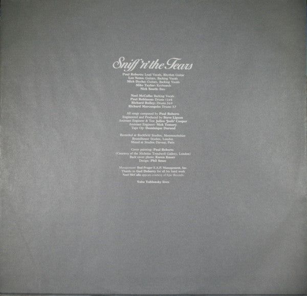 Sniff 'n' the Tears : The Game's Up (LP, Album, SP )