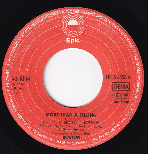 Boston : More Than A Feeling (7", Single)