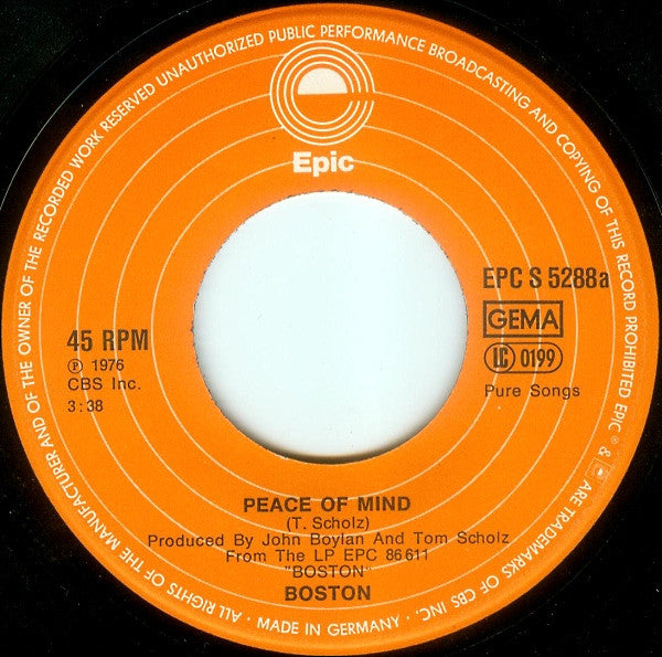 Boston : Peace Of Mind (7", Single)