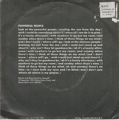 Gino Vannelli : Powerful People (7")
