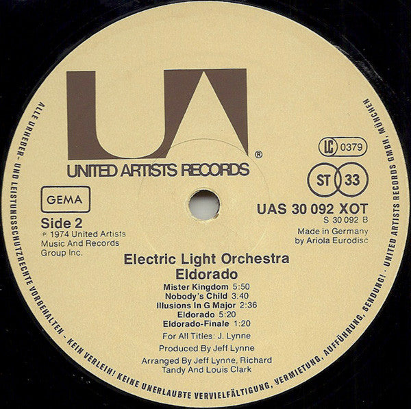 Electric Light Orchestra : Eldorado - A Symphony By The Electric Light Orchestra (LP, Album, RE)