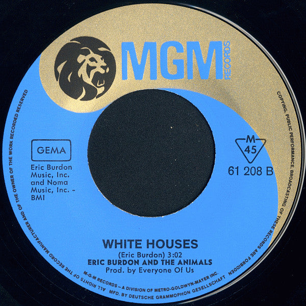 Eric Burdon & The Animals : River Deep, Mountain High / White Houses (7", Single, Mono)