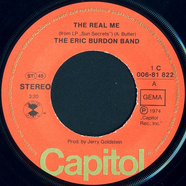 The Eric Burdon Band* : The Real Me (7", Single)