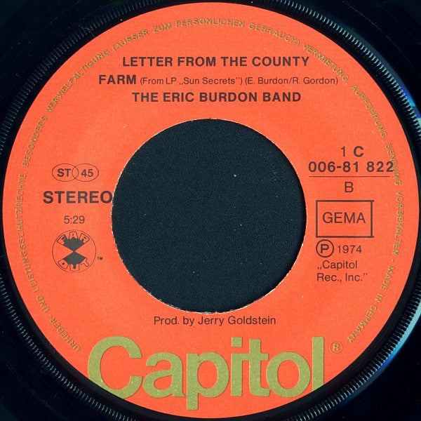 The Eric Burdon Band* : The Real Me (7", Single)