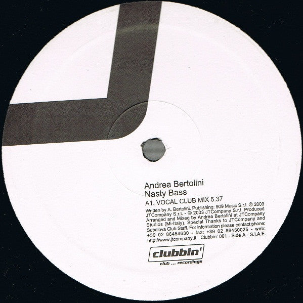 Andrea Bertolini : Nasty Bass (12")