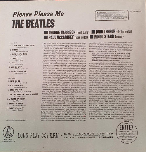 The Beatles : Please Please Me (LP, Album, RE)