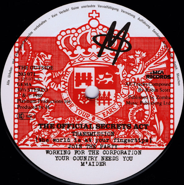 M (2) : The Official Secrets Act (LP, Album)