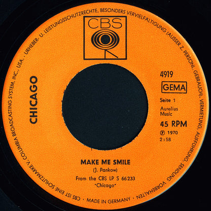 Chicago (2) : Make Me Smile (7", Single, Mono)