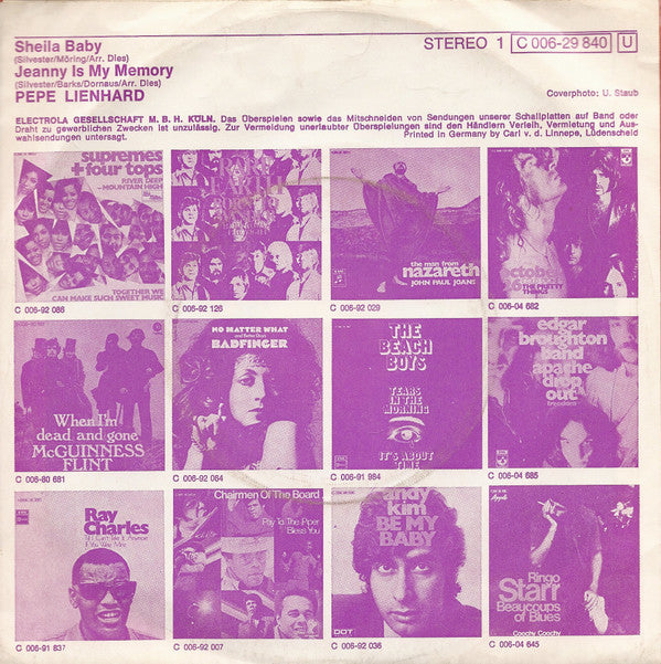Pepe Lienhard : Sheila Baby / Jeanny Is My Memory (7", Single)