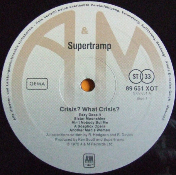 Supertramp : Crisis? What Crisis? (LP, Album, RE, RP)