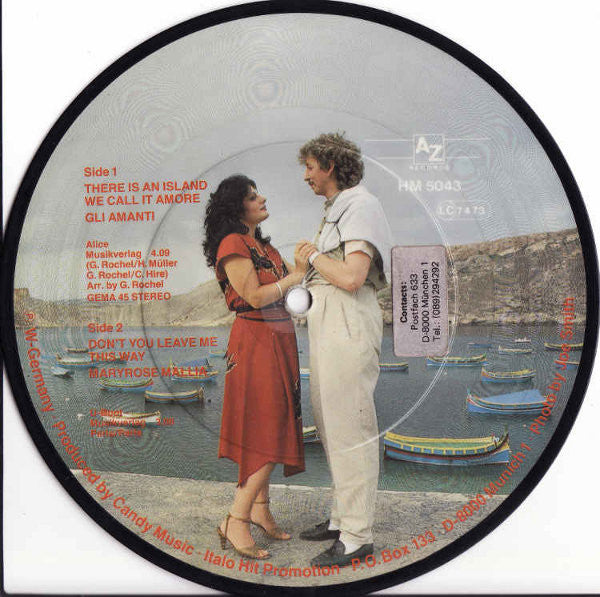 Gli Amanti Featuring Mary Rose Mallia / Teddy Lakis : There Is An Island We Call It Amore (7", Pic)