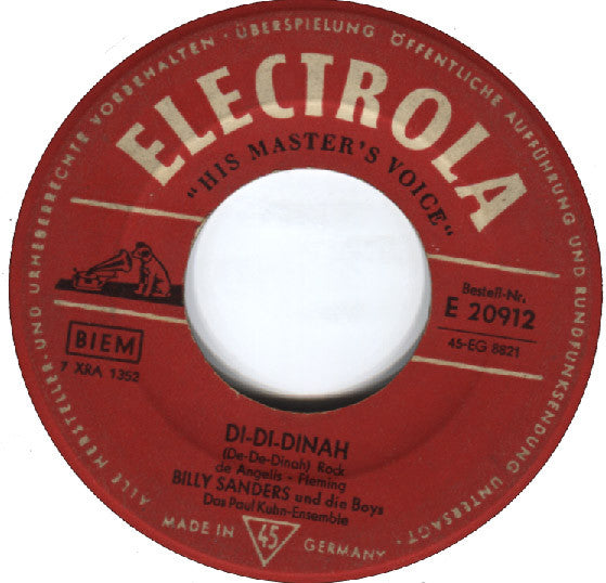 Billy Sanders : Di-Di-Dinah / Ja, So 'Ne Party (7", Single)