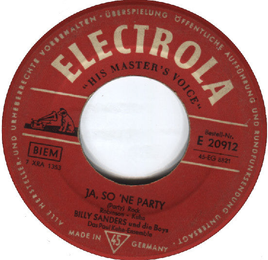 Billy Sanders : Di-Di-Dinah / Ja, So 'Ne Party (7", Single)