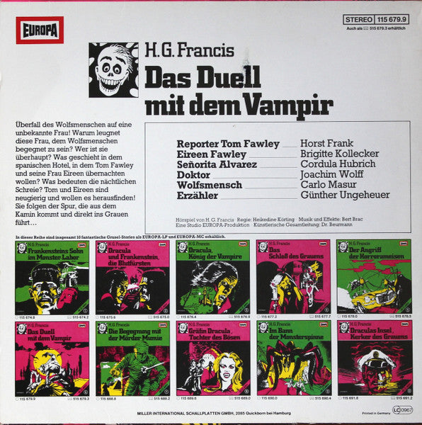 H.G. Francis : Gruselserie  6 - Das Duell Mit Dem Vampir (LP)