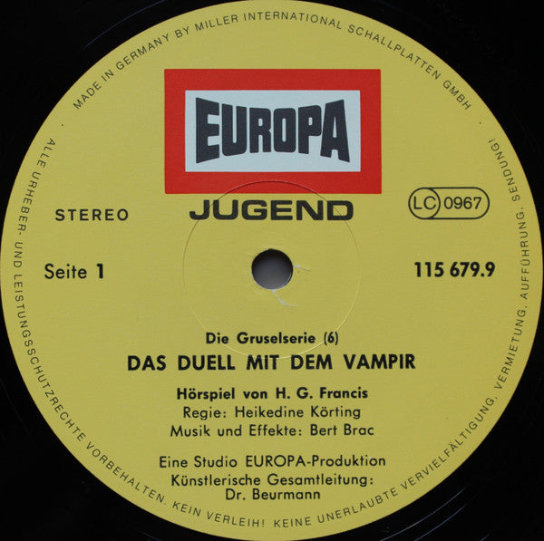 H.G. Francis : Gruselserie  6 - Das Duell Mit Dem Vampir (LP)