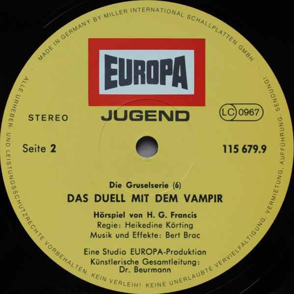H.G. Francis : Gruselserie  6 - Das Duell Mit Dem Vampir (LP)