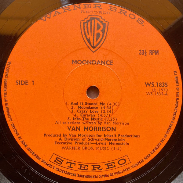 Van Morrison : Moondance (LP, Album, Ora)