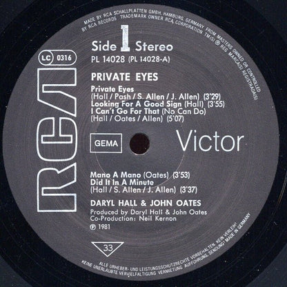 Daryl Hall & John Oates : Private Eyes (LP, Album, RP, Bla)
