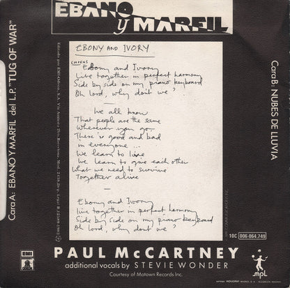 Paul McCartney : Ebano Y Marfil (7", Single)