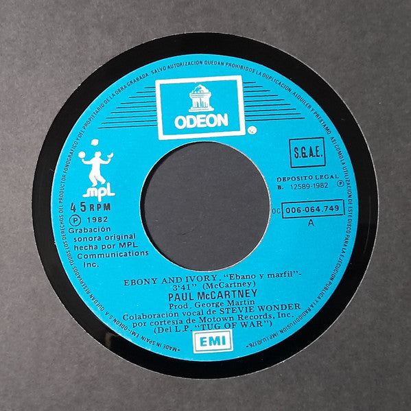 Paul McCartney : Ebano Y Marfil (7", Single)