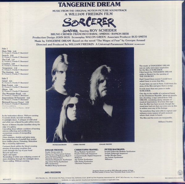 Tangerine Dream : Music From The Original Motion Picture Soundtrack "Sorcerer" (LP, Album)