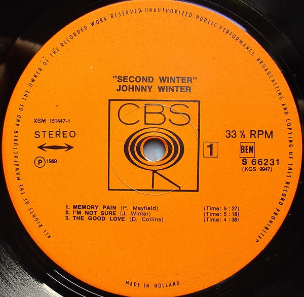 Johnny Winter : Second Winter (LP + LP, S/Sided + Album, Gat)