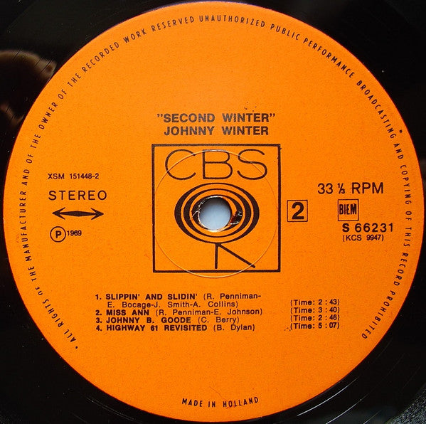 Johnny Winter : Second Winter (LP + LP, S/Sided + Album, Gat)