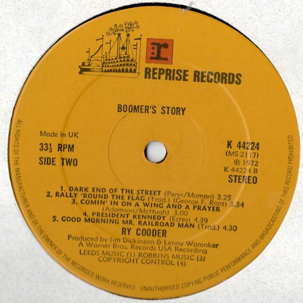 Ry Cooder : Boomer's Story (LP, Album)