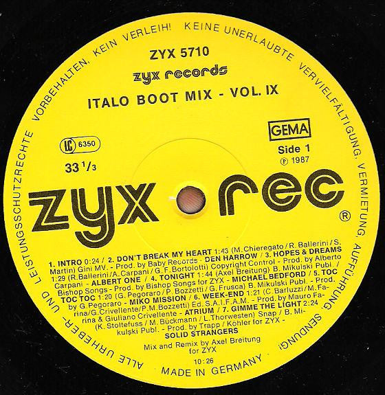 Various : Italo Boot Mix Vol. 9 (12", Maxi, Mixed)