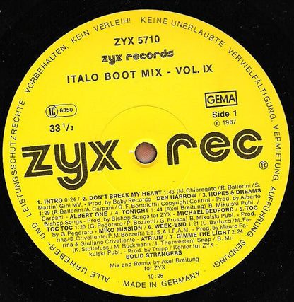 Various : Italo Boot Mix Vol. 9 (12", Maxi, Mixed)