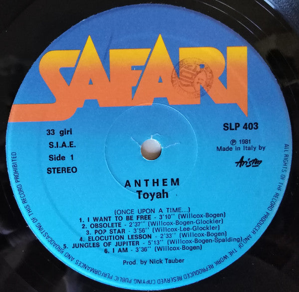 Toyah (3) : Anthem (LP, Album)