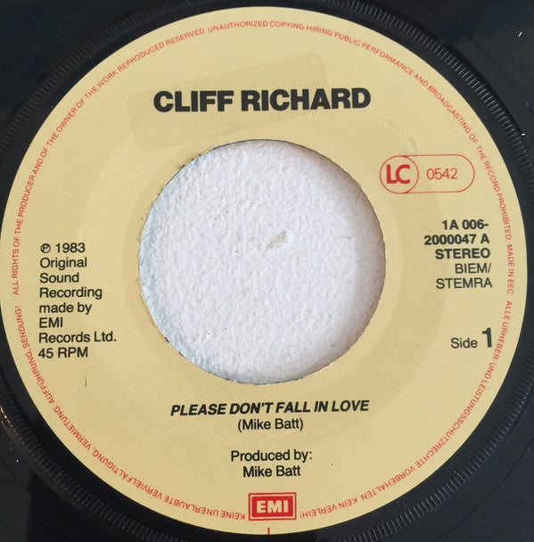 Cliff Richard : Please Don't Fall In Love (7", Single)