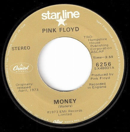 Pink Floyd : Money (7", Single, RE, Styrene, Oli)