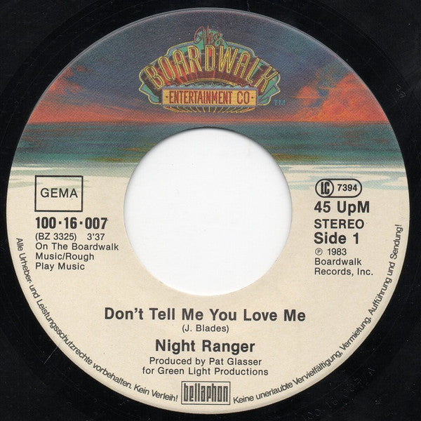 Night Ranger : Don't Tell Me You Love Me (7", Single)