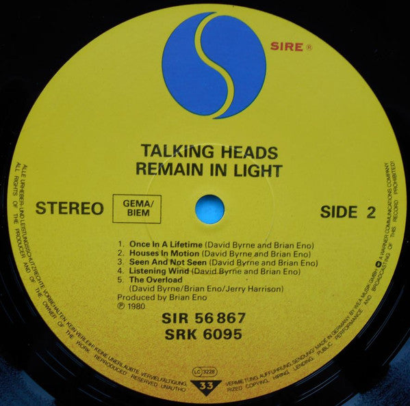 Talking Heads : Remain In Light (LP, Album, RE)